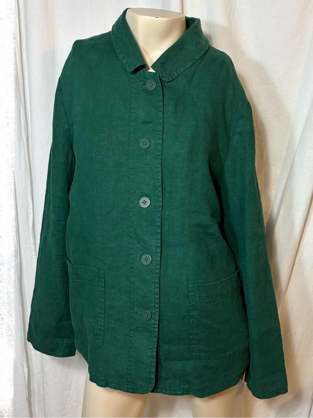 Seasalt of Cornwall green linen Coastal Paddle Jacket M Size UK10/EU38